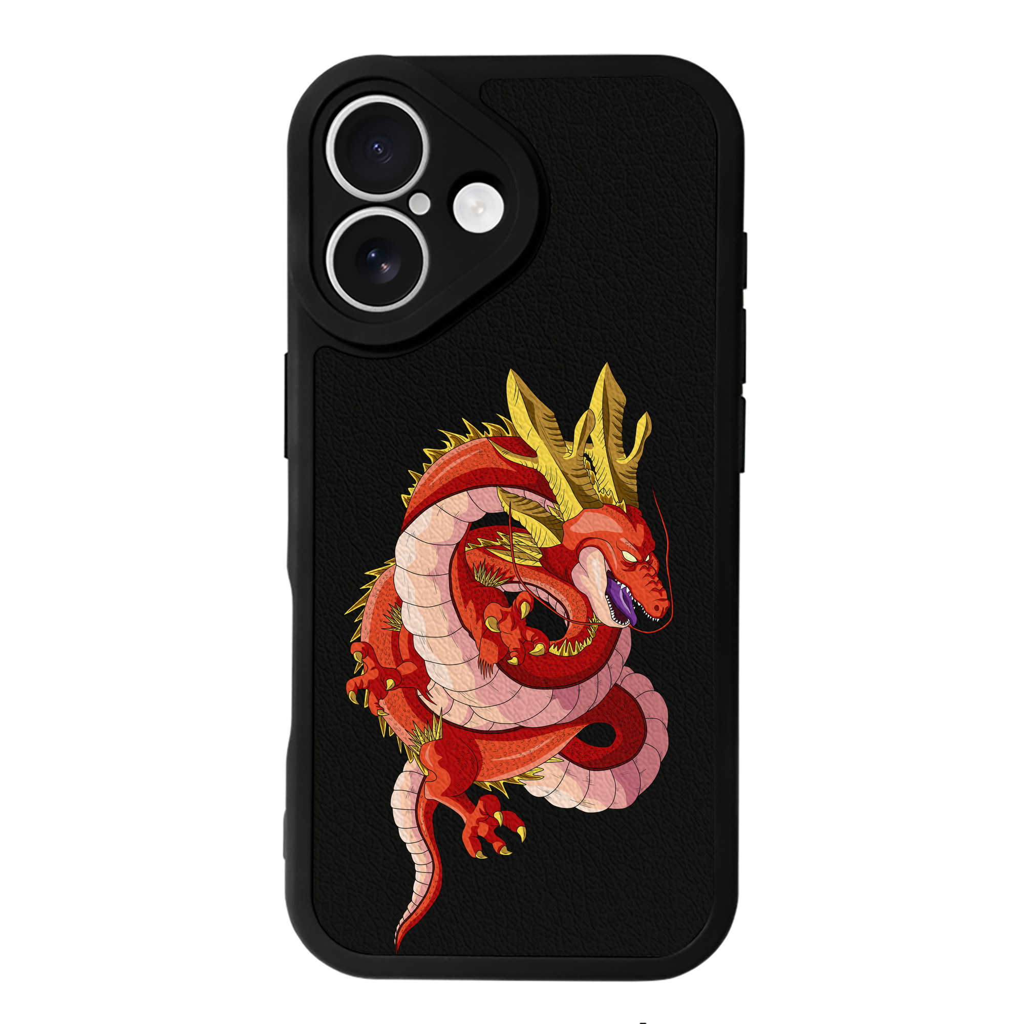 （画像用） ドラゴンボール 神龍 シェンロン DRAGON BALL Shenron 【iPhone 16シリーズ対応】シリコンスマホケース（レザー調） 材質：シリコン